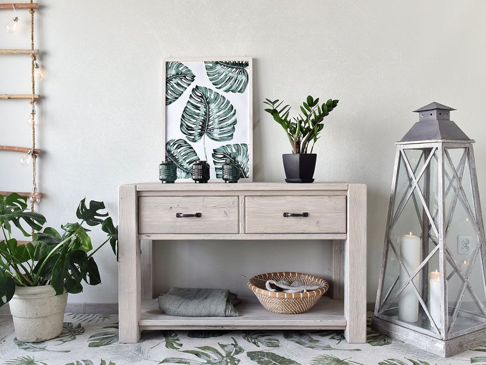 KONSOLA DREWNIANA RUSTYKALNA