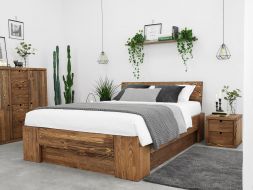 łóżko drewniane sosnowe klasyczne do sypialni 140x200