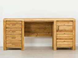 biurko drewniane świerkowe z szufladami w stylu skandynawskim