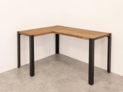 biurka narożne drewniane na metalowych nogach