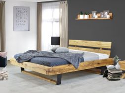 dębowe łózko drewniane do sypialni