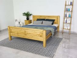 drewniane łózko do sypialni 140x200