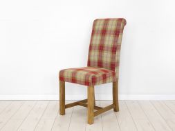 krzesło z drewna rustykalne do jadalni sosnowe tapicerowane
