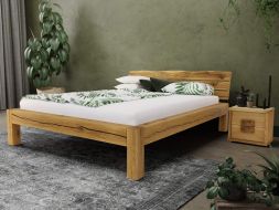 łóżko drewniane dębowe belkowe nowoczesne