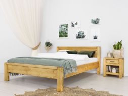 drewniane łózko do sypialni 140x200