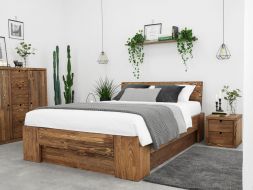 łóżka drewniane sosnowe klasyczne do sypialni 140x200
