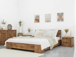 łóżko drewniane sosnowe klasyczne niskie do sypialni 180x200