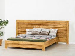 łóżko drewniane świerkowe skandynawskie do sypialni
