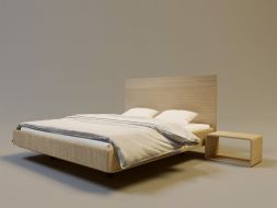 łóżko drewniane w nowoczesnym stylu do sypialni 140x210