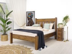 łóżko z drewna boho do sypialni 180x200 wysokie