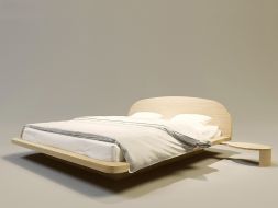 łóżko z drewna nowoczesne do sypialni