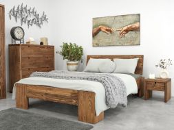 łóżko z drewna sosnowego klasyczne wysokie 140x200