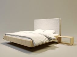 łóżko z drewna tapicerowany zagłówek nowoczesne do sypialni 120x210
