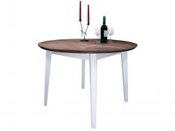 stół z drewna sosnowego okrągły biały
