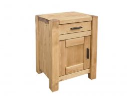 drewniana szafka nocna z szufladą