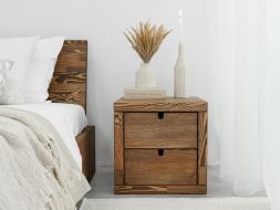 szafka nocna drewniana sosnowa klasyczna z szufladami