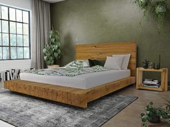 łóżko drewniane dębowe panelowe nowoczesne