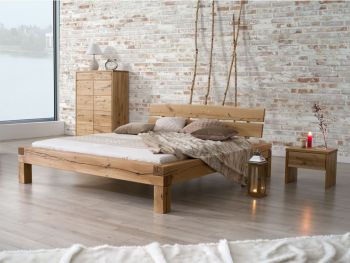 łóżko z litego drewna dębowego