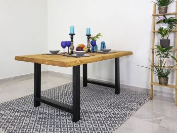 stół z drewna metalowe nogi