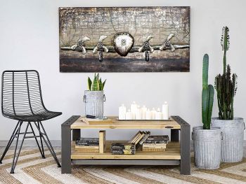 stolik kawowy metalowa drewniany loftowy do salonu
