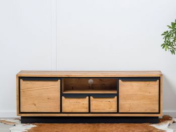 szafka rtv drewniana sosnowa nowoczesna do salonu