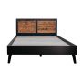drewniane sosnowe łóżko do sypialni nowoczesne czarne
