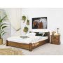 łóżko drewniane boho sosnowe 160x200 tapicerowane