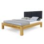 łóżko drewniane dębowe 140x200 z panelem tapicerowanym nowoczesne