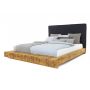 łóżko drewniane dębowe tapicerowane 140x200 nowoczesne do sypialni