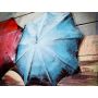 obraz metalowy 3d loftowy parasolki