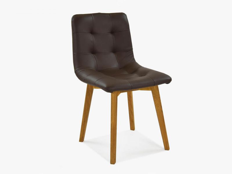 Krzesło skórzane drewniane Classic 7