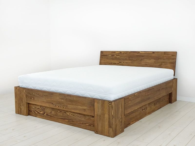 Łóżko drewniane sosnowe z pojemnikiem MARIKA IV - 160