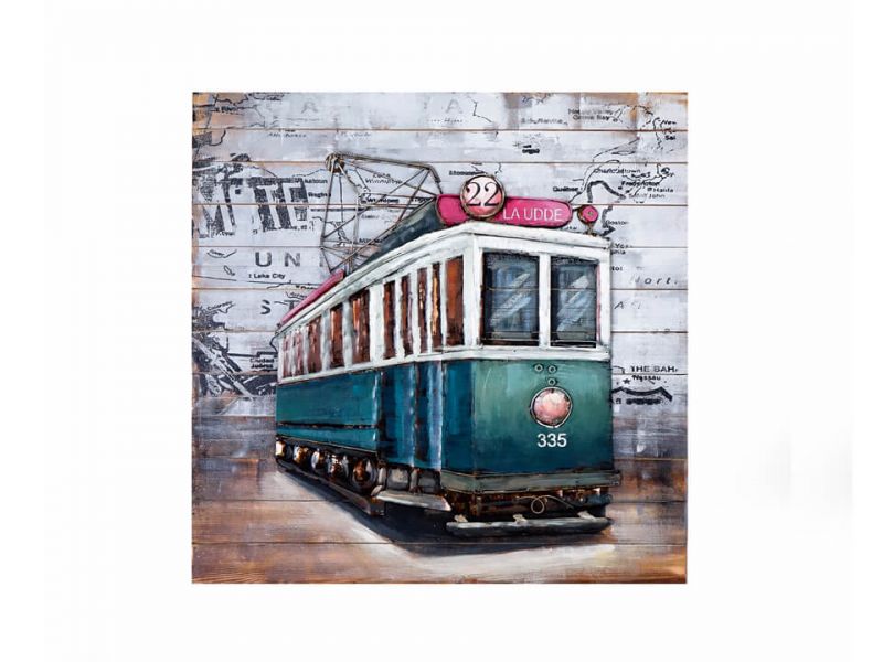 Obraz 3D TRAMWAJ 100x100 cm