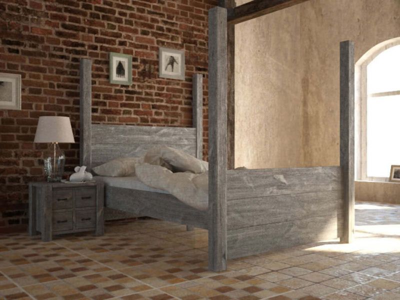 Rustykalne łóżko z drewna sosnowego Country 30 140 cm