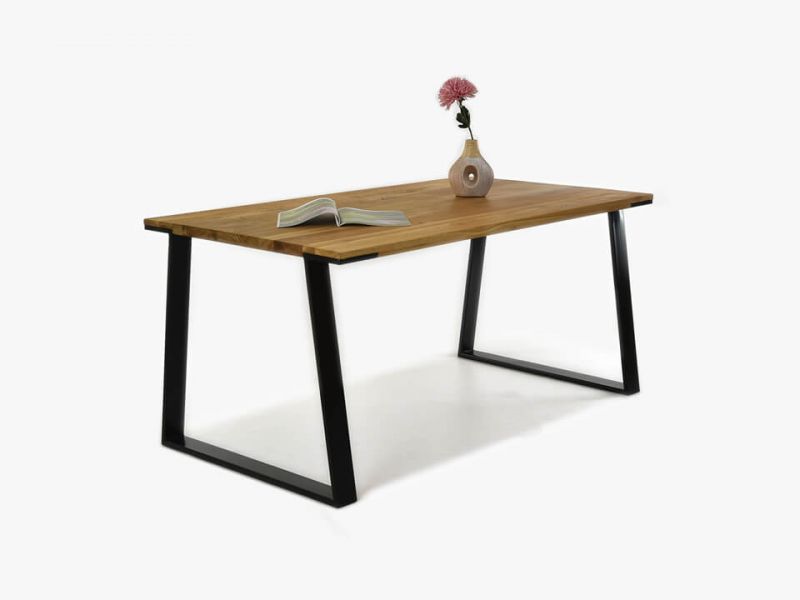 Stół drewniany dębowy z metalowymi nogami CLASSIC 1