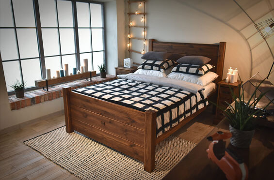 łóżko drewniane rustykalne