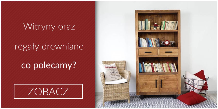 regały i witryny drewniane