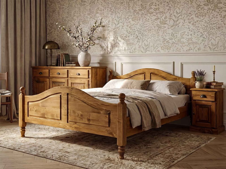 ł&oacute;żko drewniane świerkowe